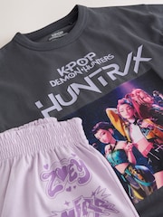 Lilac Purple Huntrix K-Pop Demon Hunters Short Pyjamas (6-16yrs) - Image 8 of 10