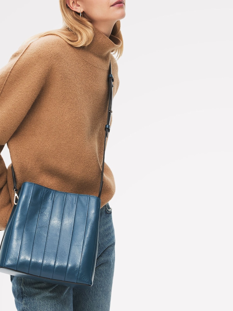 Radley Blue Dukes Place Stripe Medium Cross-Body Bag - Image 1 of 5 Radley Blue Dukes Place Stripe Medium Cross-Body Bag - Image 1 of 5