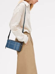 Radley Blue Calvert Way Check Micro Cross Body Bag - Image 1 of 5