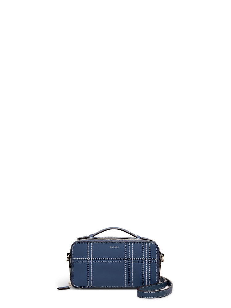 Radley Blue Calvert Way Check Micro Cross Body Bag - Image 2 of 5 Radley Blue Calvert Way Check Micro Cross Body Bag - Image 2 of 5