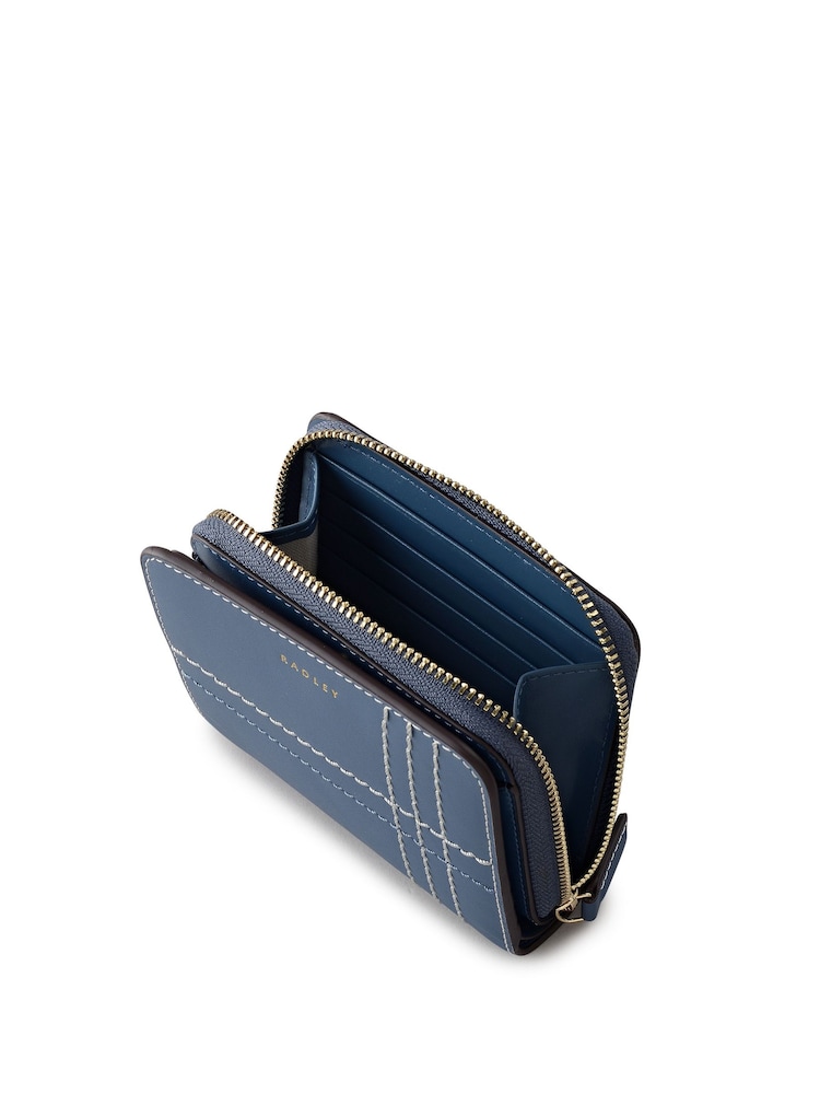 Radley Blue Calvert Way Check Medium Purse - Image 4 of 4