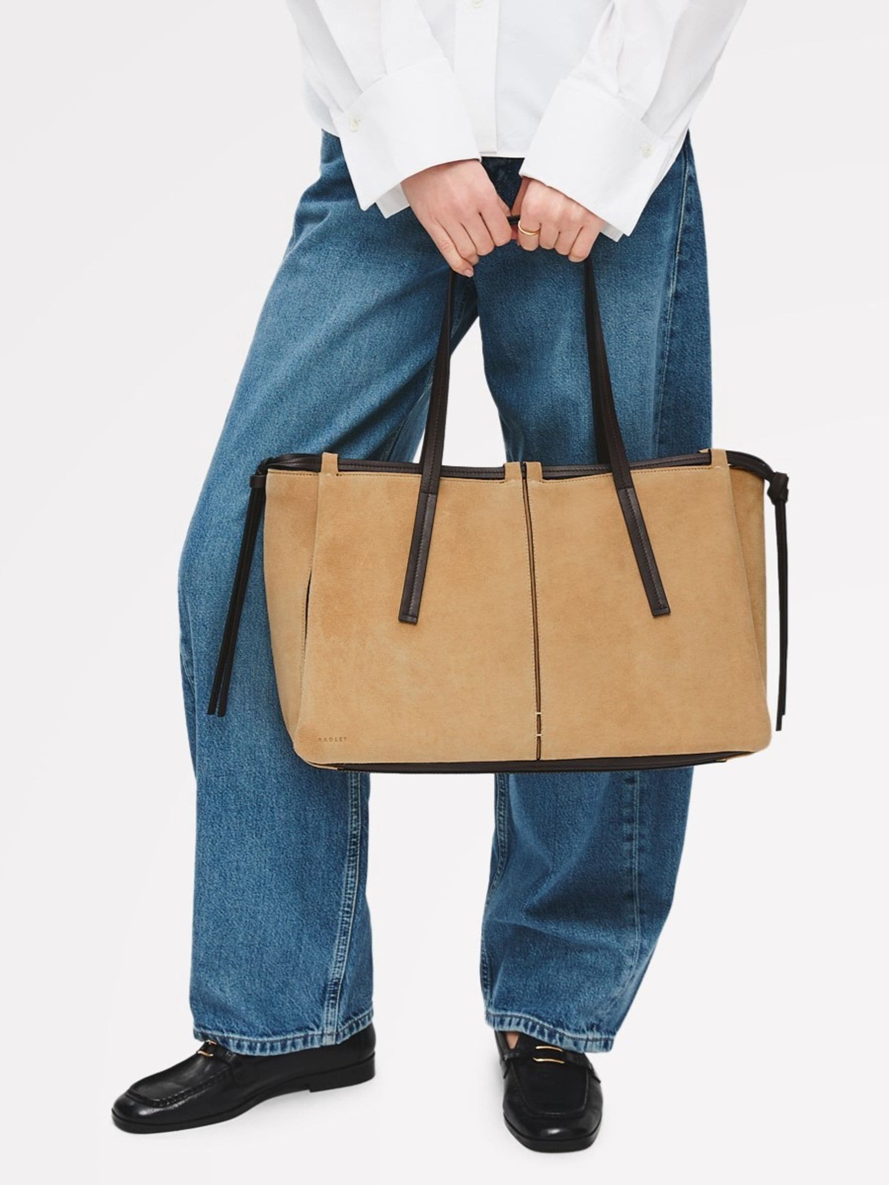 Buy Radley Brown Suede The Connaught Large Shoulder Bag from the