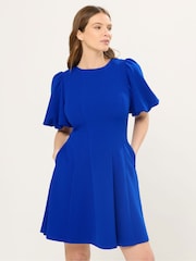 Star by Julien MacDonald Blue Panelled Fit & Flare Dress - Image 1 of 5