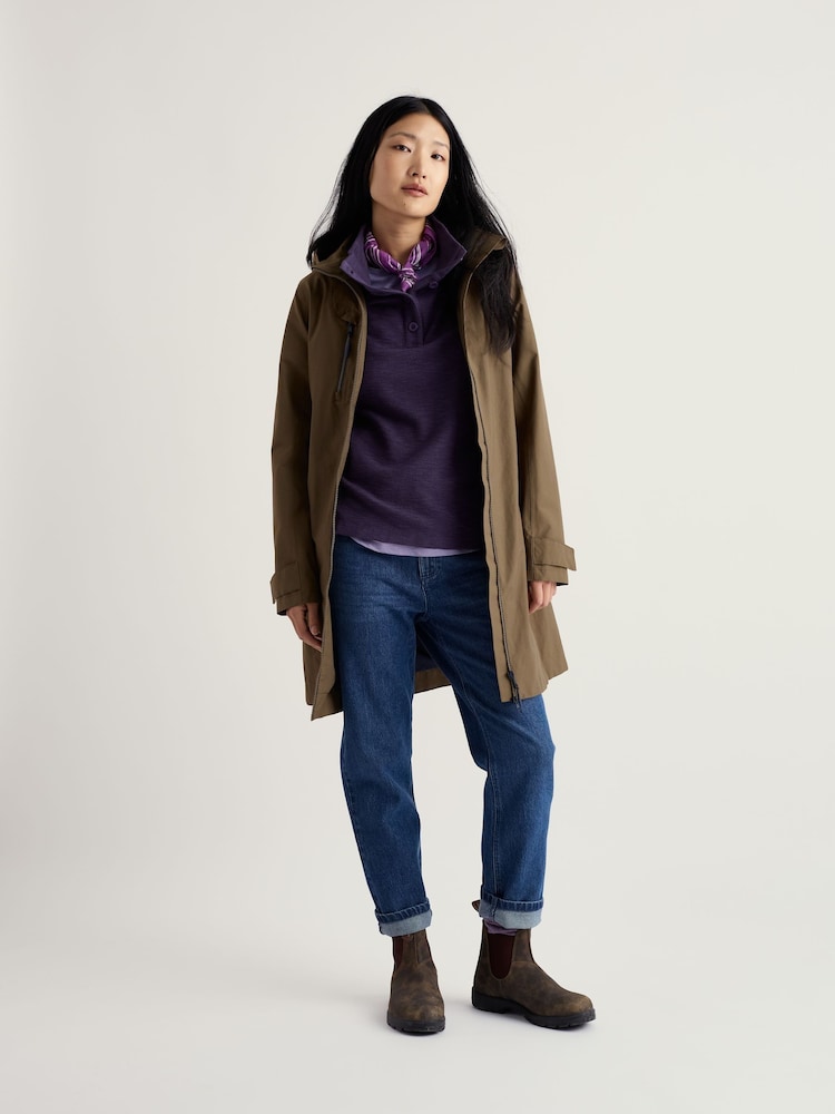 Seasalt Cornwall Brown Petite Coverack Waterproof Coat - Image 2 of 4