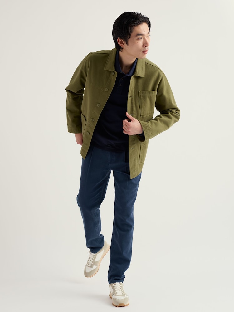 Seasalt Cornwall Blue Mens Balefire Long Sleeve Polo Shirt - Image 1 of 5 Seasalt Cornwall Blue Mens Balefire Long Sleeve Polo Shirt - Image 1 of 5