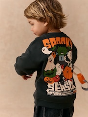 رمادي رمادي داكن - Back Printed Crew Sweat Top (3mths-7yrs) - صورة 1 من 7