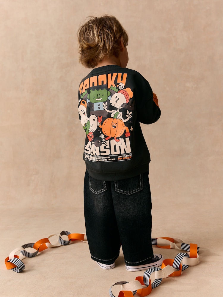 رمادي رمادي داكن - Back Printed Crew Sweat Top (3mths-7yrs) - صورة 2 من 7