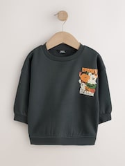 رمادي رمادي داكن - Back Printed Crew Sweat Top (3mths-7yrs) - صورة 4 من 7