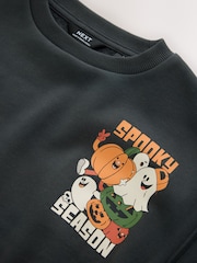رمادي رمادي داكن - Back Printed Crew Sweat Top (3mths-7yrs) - صورة 6 من 7
