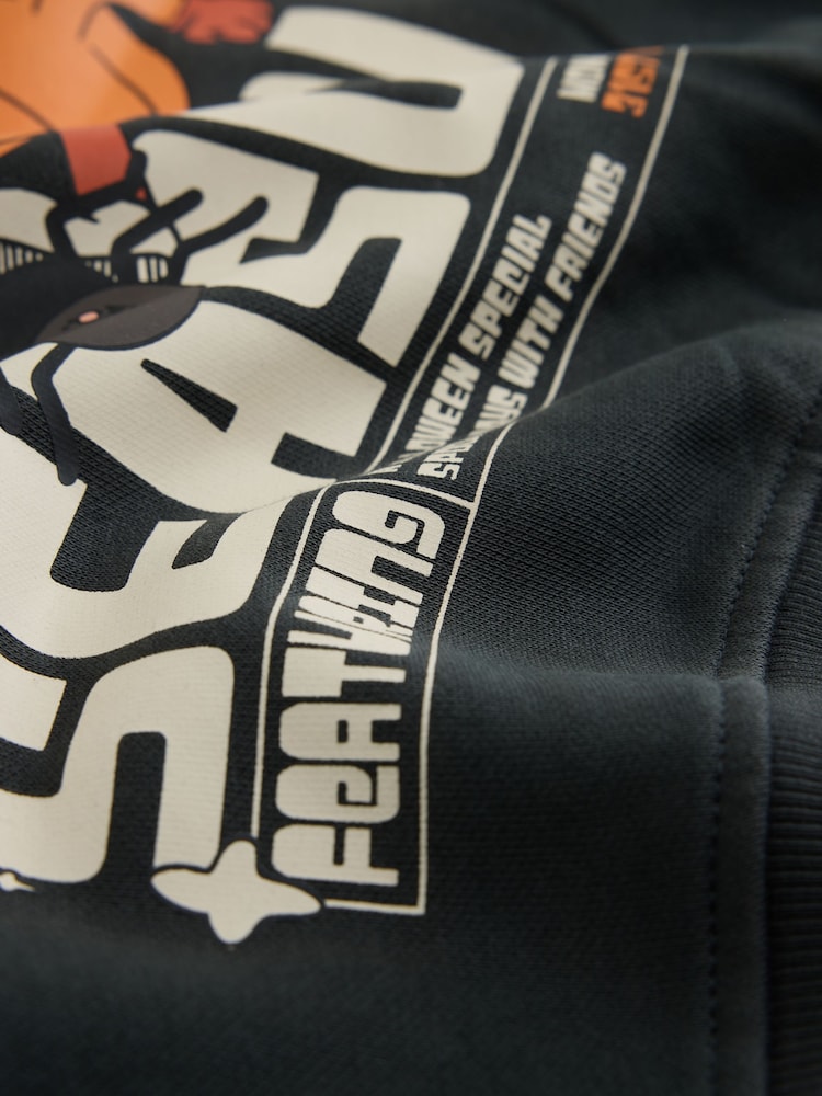 رمادي رمادي داكن - Back Printed Crew Sweat Top (3mths-7yrs) - صورة 7 من 7