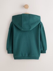 Dark Green Soft Touch Zip Through Hoodie (3mths-7yrs) - Image 2 of 4