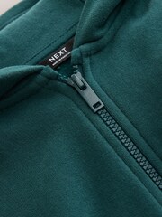 Dark Green Soft Touch Zip Through Hoodie (3mths-7yrs) - Image 3 of 4