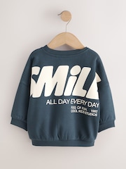 أزرق - Back Printed Crew Sweat Top (3mths-7yrs) - صورة 2 من 4