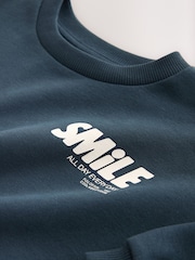 أزرق - Back Printed Crew Sweat Top (3mths-7yrs) - صورة 4 من 4