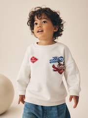 غزال الرنة أبيض بيج فاتح - Christmas Crew Neck Sweat Top (3mths-7yrs) - صورة 2 من 7