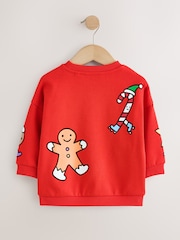 Red Christmas Crew Neck Sweat Top (3mths-7yrs) - Image 2 of 4