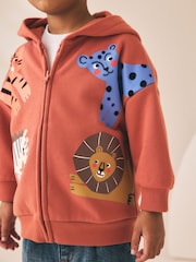 Tan Brown Printed Zip Thru Hoodie (3mths-7yrs) - Image 3 of 8