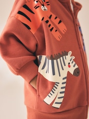 Tan Brown Printed Zip Thru Hoodie (3mths-7yrs) - Image 4 of 8