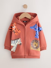 Tan Brown Printed Zip Thru Hoodie (3mths-7yrs) - Image 5 of 8