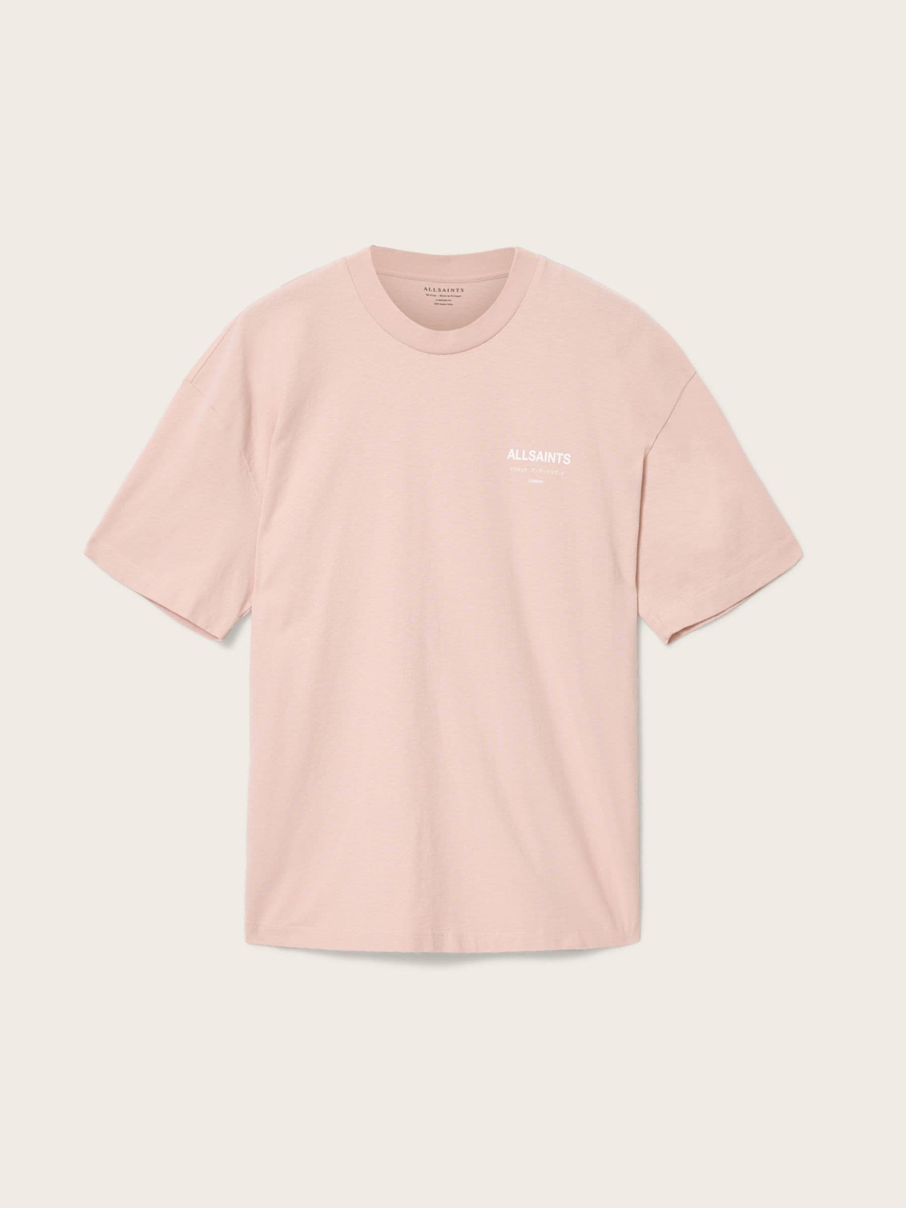 Buy AllSaints Sunbaked Pink Underground Oversized Cotton Crew Neck