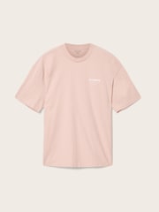 AllSaints Sunbaked Pink Underground Oversized Cotton Crew Neck T-Shirt - Image 7 of 7