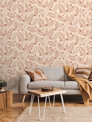 Ohpopsi Rich Nude Berry Dot Dark Seafoam 10M Wallpaper - Image 1 of 2