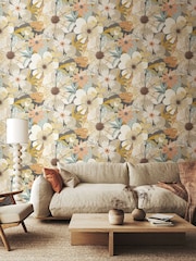 Ohpopsi Linen Stone Floral Riot Forest 10M Wallpaper - Image 1 of 2