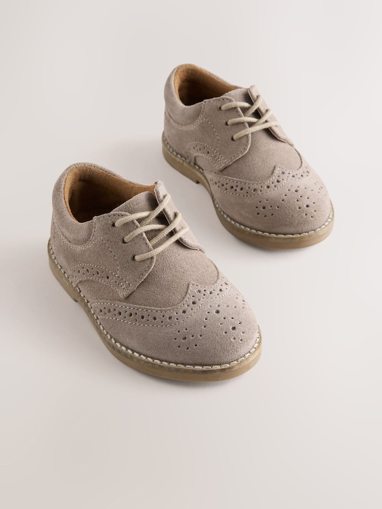Neutral Wide Fit (G) Lace Up Brogue Shoes - Image 1 of 5