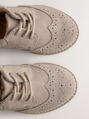 Neutral Wide Fit (G) Lace Up Brogue Shoes - Image 4 of 5