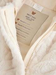 White Clipped Faux Fur Double Zip - Baby All-In-One (0mths-2yrs) - Immagine 7 di 7