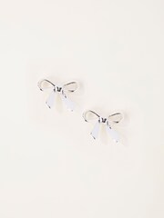 FatFace Silver Tone Bow Stud Earrings - Image 1 of 3