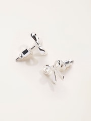 FatFace Silver Tone Bow Stud Earrings - Image 4 of 4