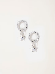 FatFace Silver Tone Mini Star Drop Earrings - Image 1 of 2