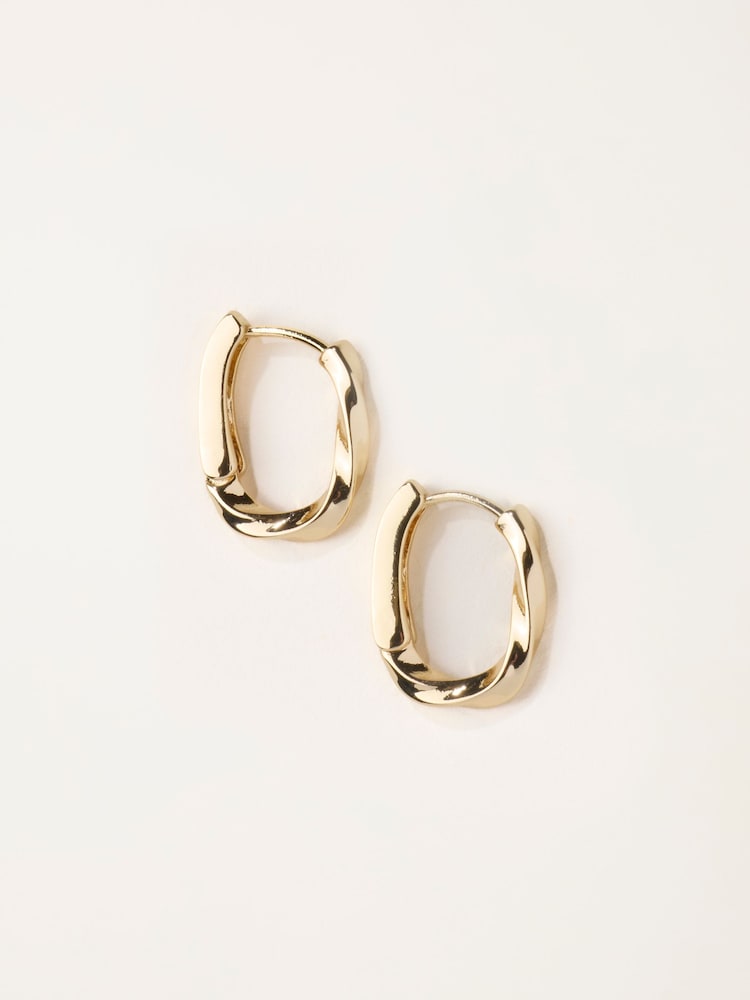 FatFace Gold Tone Twist Hoop Earrings - Image 1 of 3