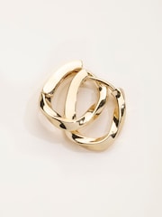 FatFace Gold Tone Twist Hoop Earrings - Image 3 of 3
