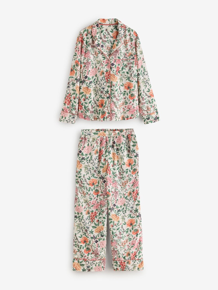 Laura Ashley Multi Ellenbrook Satin Stripe Button Through Pyjamas - Image 1 of 7