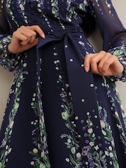 Hobbs Blue Ros Silk Dress - Image 3 of 4