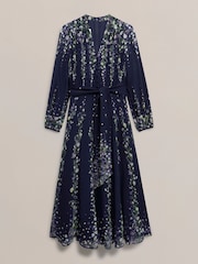 Hobbs Blue Ros Silk Dress - Image 4 of 4