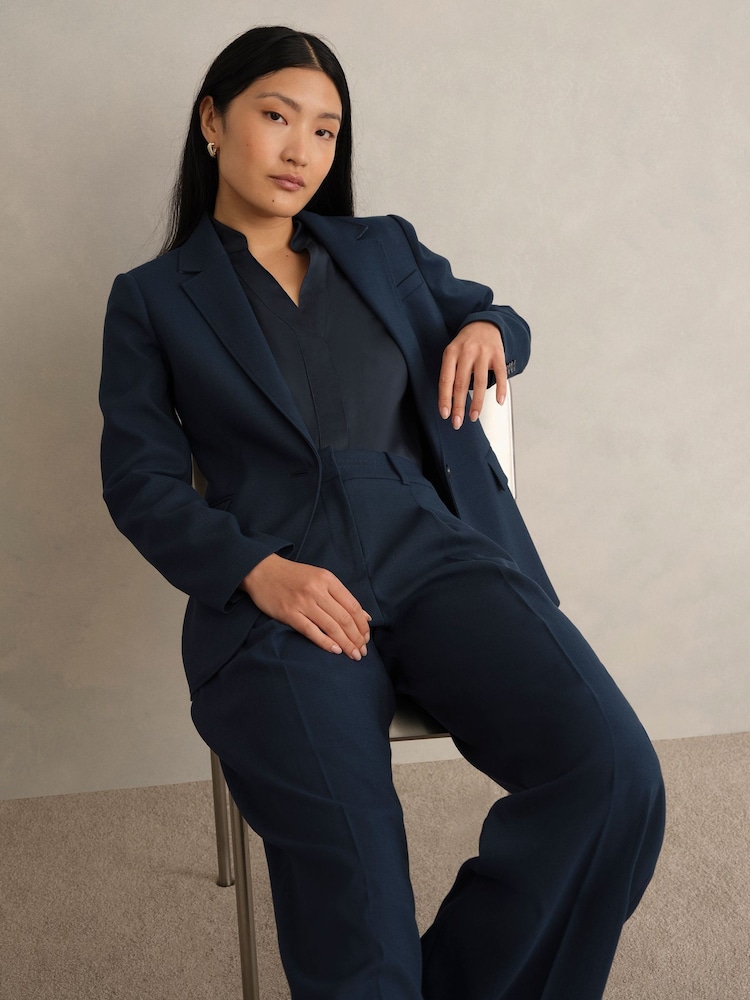 Hobbs Blue Lauren Wide Trousers - Image 2 of 4 Hobbs Blue Lauren Wide Trousers - Image 2 of 4