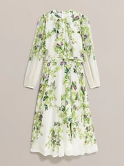 Hobbs White Pia Silk Dress - Image 3 of 3