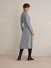 Hobbs Blue Petite Dakota Jersey Dress - Image 2 of 4