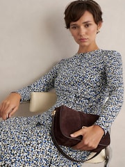 Hobbs Blue Petite Dakota Jersey Dress - Image 3 of 4