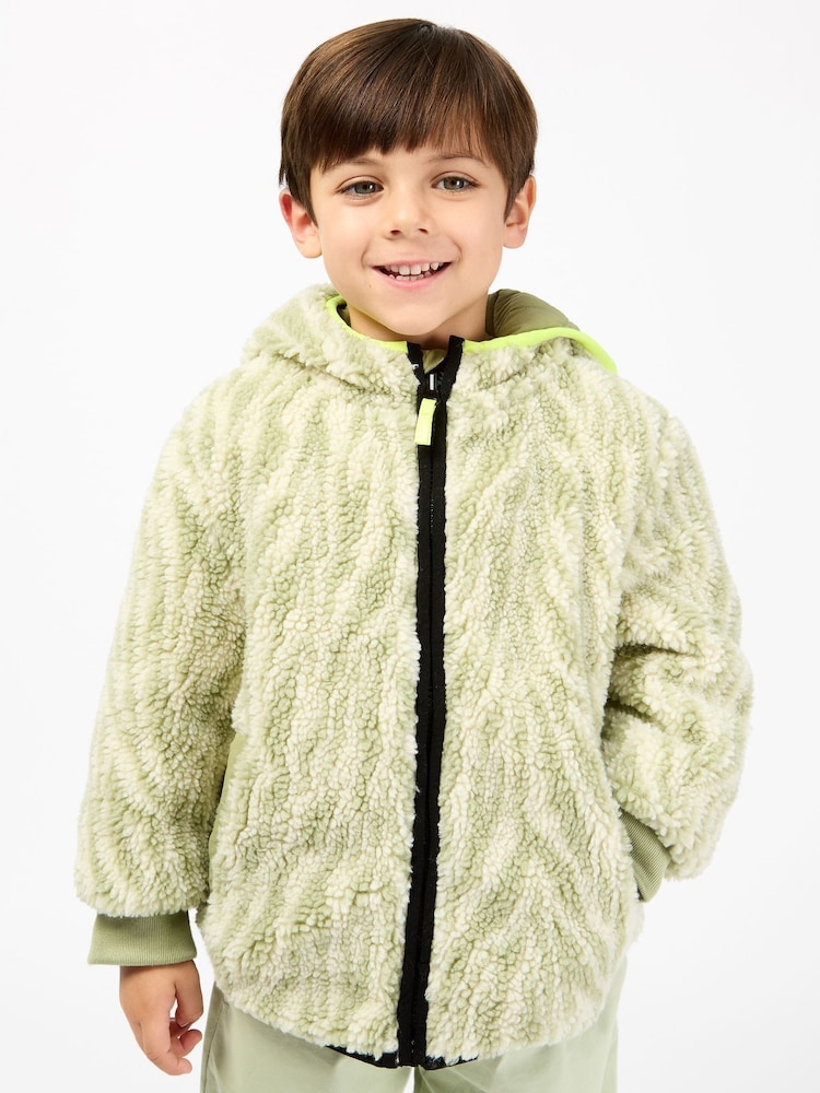 GEN Green Borg Lined Quilted Jacket - Image 1 of 6 GEN Green Borg Lined Quilted Jacket - Image 1 of 6