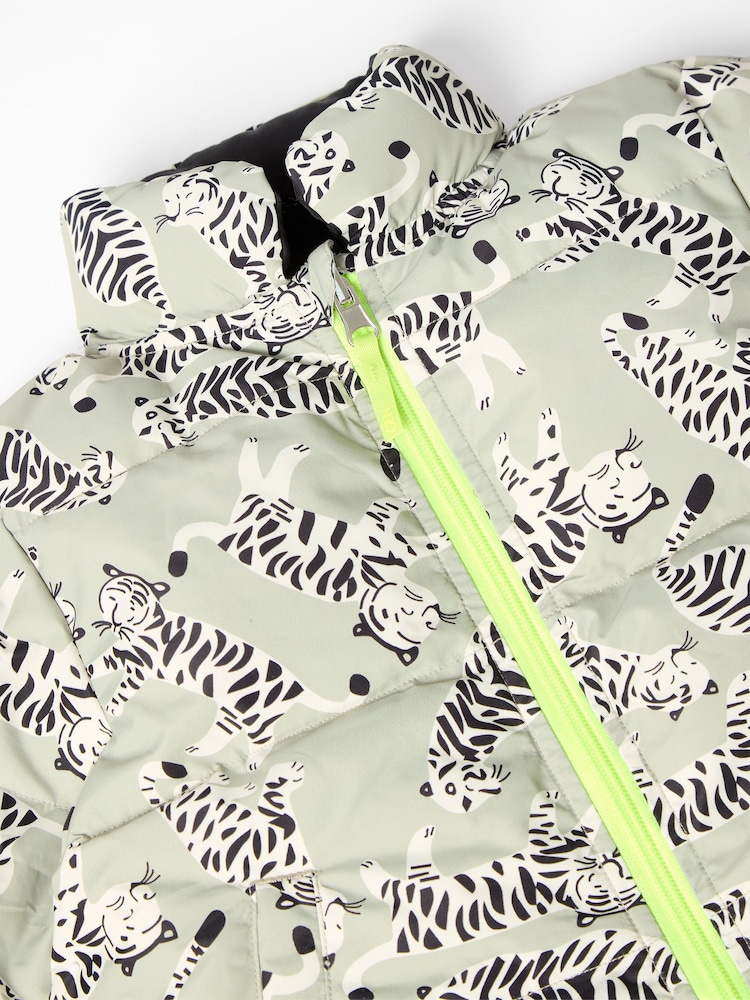 GEN Green Reversible Tiger Print Jacket - Image 5 of 5 GEN Green Reversible Tiger Print Jacket - Image 5 of 5