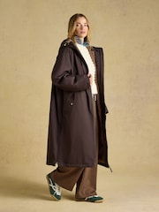 Coverall Chocolate Brown Oversized Fleece Lined Waterproof Coat - Image 11 of 14