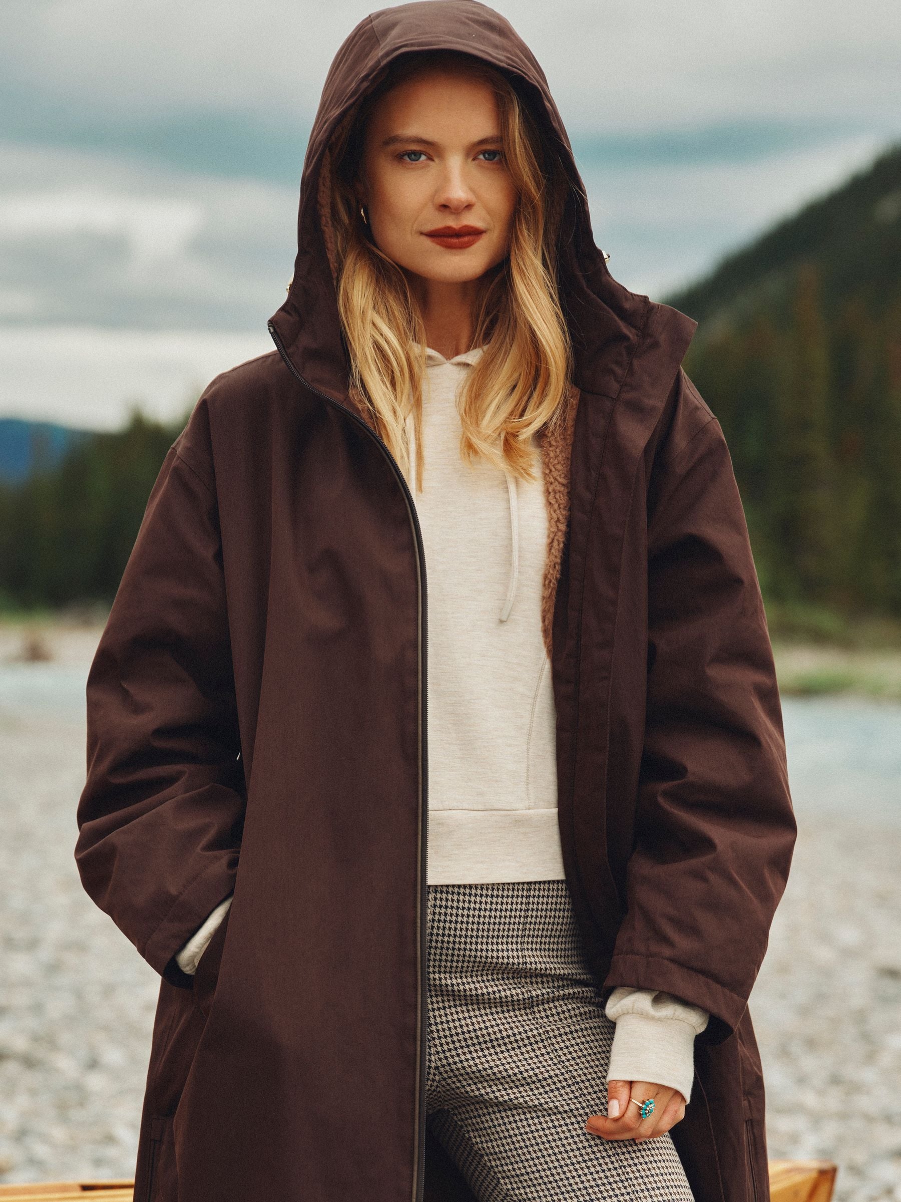 Buy Joules Coverall Chocolate Brown Oversized Fleece Lined