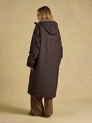 Coverall Chocolate Brown Oversized Fleece Lined Waterproof Coat - Image 5 of 14