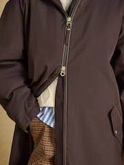 Coverall Chocolate Brown Oversized Fleece Lined Waterproof Coat - Image 8 of 14
