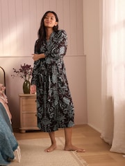 Laura Ashley Blue/Brown Josette Dressing Gown - Image 1 of 4