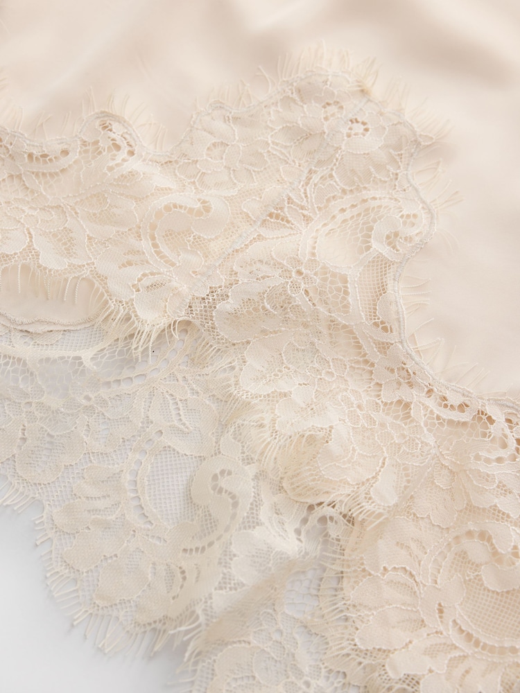 Laura Ashley Satin Lace Slip Nightie - Image 4 of 4